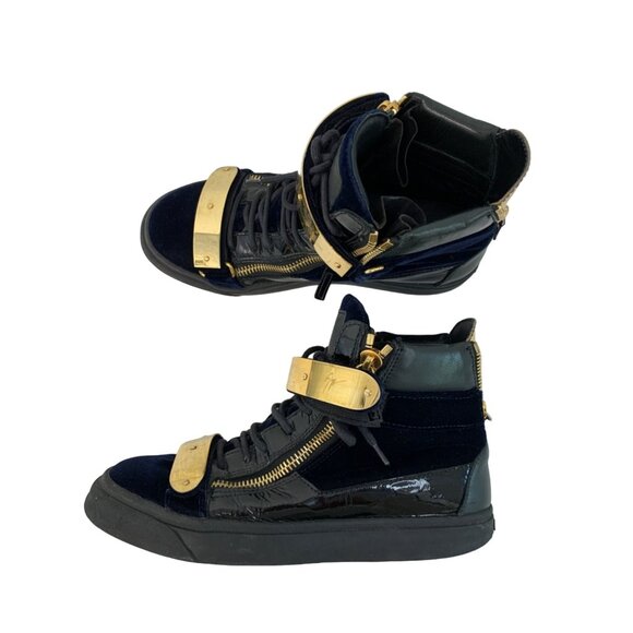 Giuseppe Zanotti Coby High-Top Sneakers Mens Size 40 EU / 7 US Gold 7663 Italy
